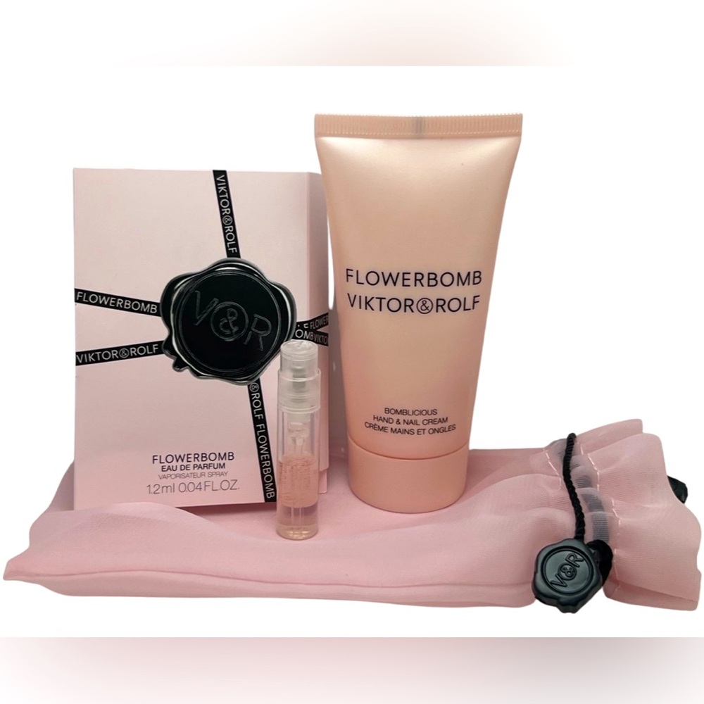 Viktor & Rolf - Flower Bomb Discovery Pouch | W/ Hand & Nail Cream & Vial - NIP